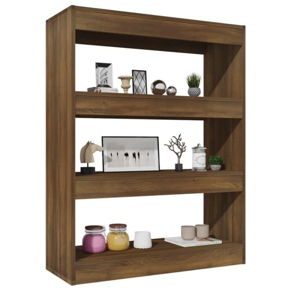 vidaXL bogreol/rumdeler 80x30x103 cm konstrueret træ brun eg