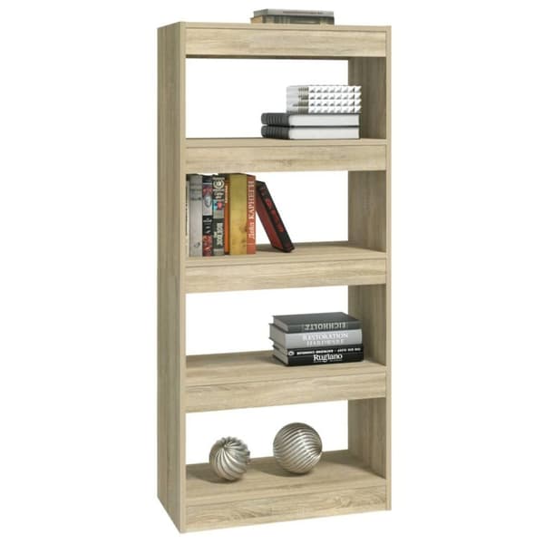 vidaXL bogreol/rumdeler 60x30x135 cm konstrueret træ sonoma-eg