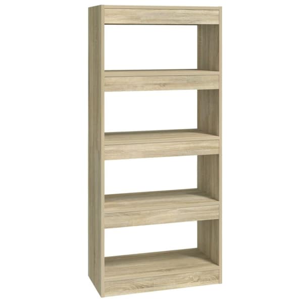 vidaXL bogreol/rumdeler 60x30x135 cm konstrueret træ sonoma-eg