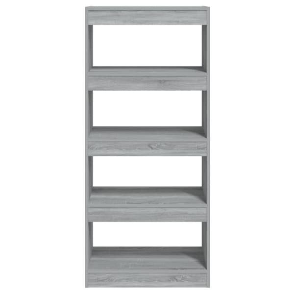 vidaXL bogreol/rumdeler 60x30x135 cm konstrueret træ grå sonoma-eg