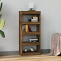Miniatyrbillede 4 af 10: vidaXL bogreol/rumdeler 60x30x135 cm konstrueret træ brun eg