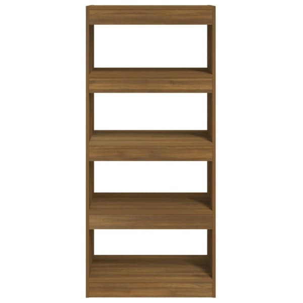 vidaXL bogreol/rumdeler 60x30x135 cm konstrueret træ brun eg
