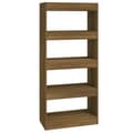 Miniatyrbillede 1 af 10: vidaXL bogreol/rumdeler 60x30x135 cm konstrueret træ brun eg