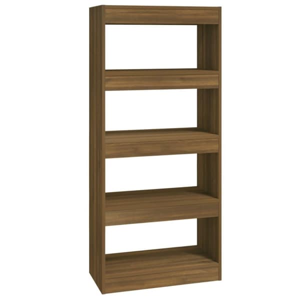vidaXL bogreol/rumdeler 60x30x135 cm konstrueret træ brun eg