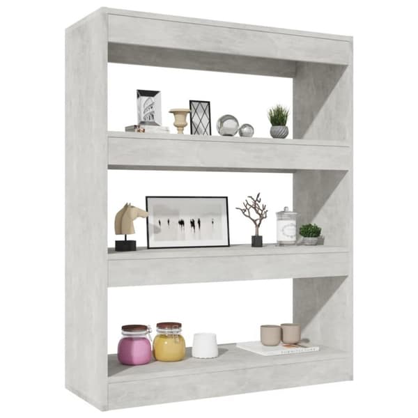 vidaXL bogreol/rumdeler 80x30x103 cm konstrueret træ betongrå