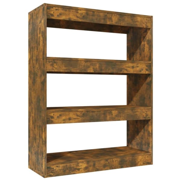vidaXL bogreol/rumdeler 80x30x103 cm konstrueret træ røget egetræ