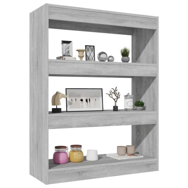 vidaXL bogreol/rumdeler 80x30x103 cm konstrueret træ grå sonoma-eg