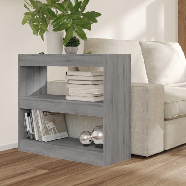 vidaXL bogreol/rumdeler 80x30x72 cm grå sonoma-eg