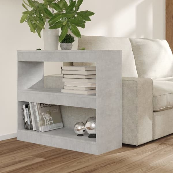 vidaXL bogreol/rumdeler 80x30x72 cm betongrå