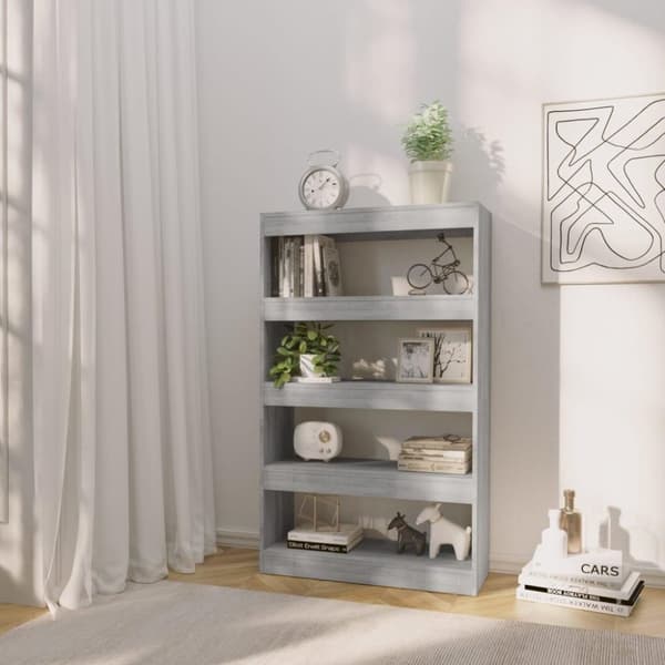 vidaXL bogreol/rumdeler 80x30x135 cm spånplade grå sonoma-eg