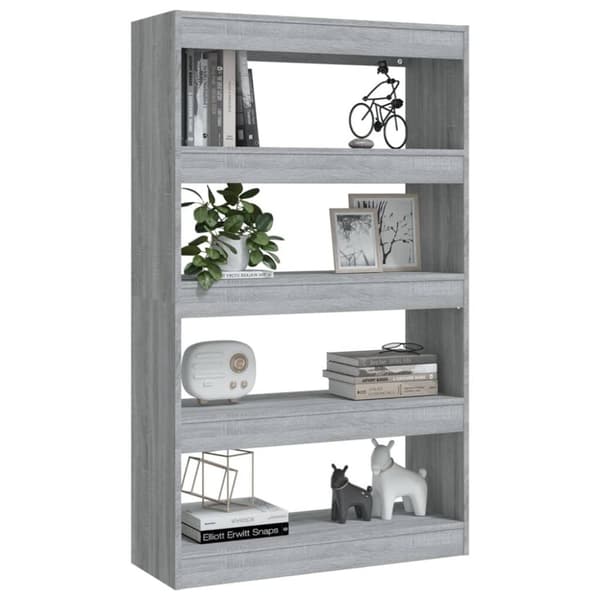 vidaXL bogreol/rumdeler 80x30x135 cm spånplade grå sonoma-eg