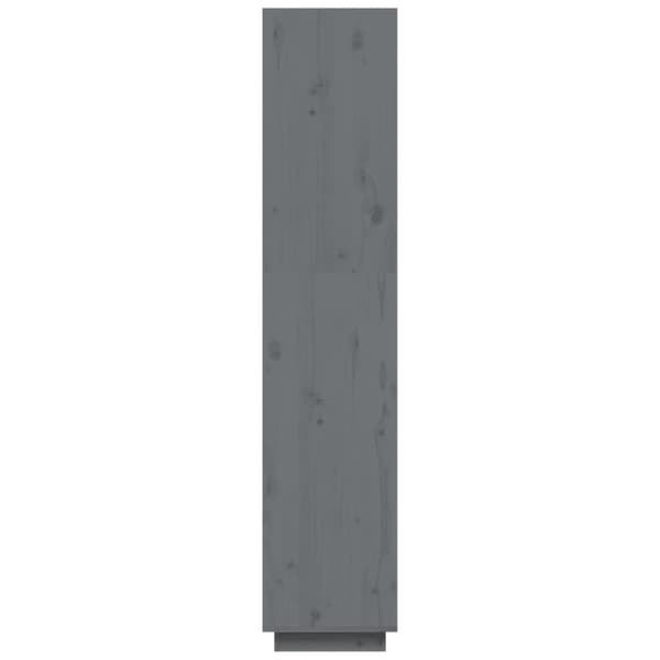vidaXL bogreol/rumdeler 40x35x167 cm massivt fyrretræ grå