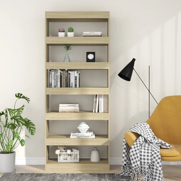 vidaXL bogreol/rumdeler 80x30x198 cm spånplade sonoma-eg