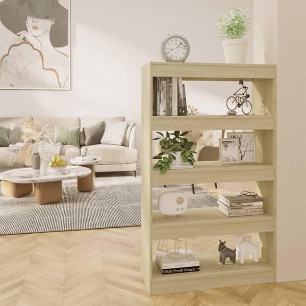vidaXL bogreol/rumdeler 80x30x135 cm spånplade sonoma-eg