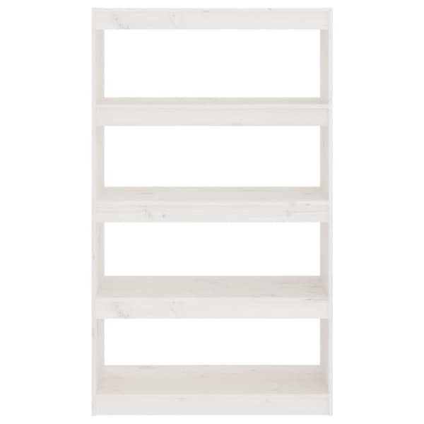 vidaXL bogreol/rumdeler 80x30x135,5 cm massivt fyrretræ hvid