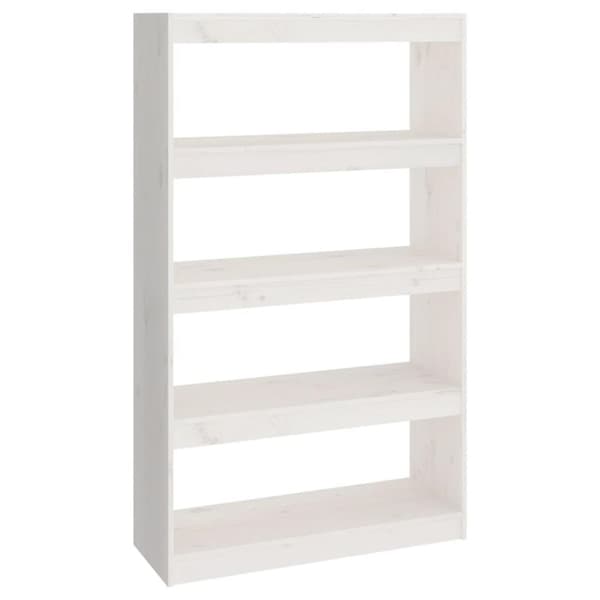 vidaXL bogreol/rumdeler 80x30x135,5 cm massivt fyrretræ hvid