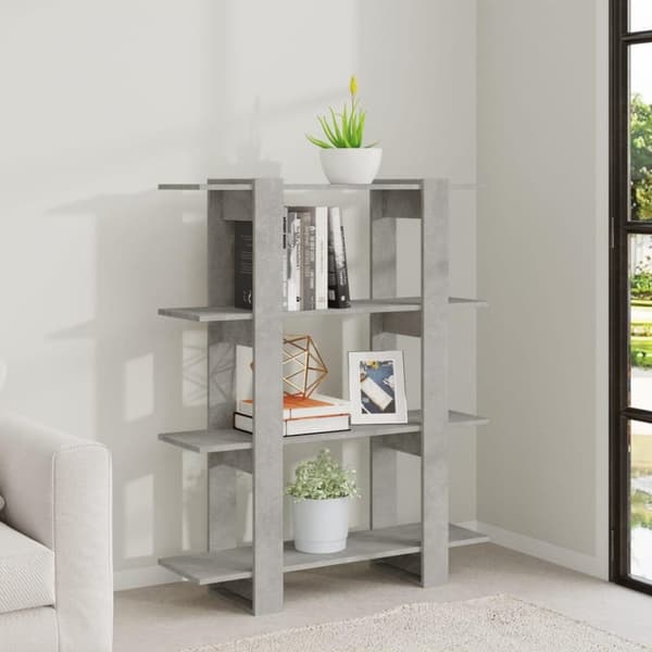 vidaXL bogreol/rumdeler 100x30x123,5 cm betongrå