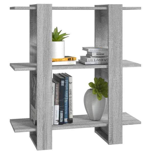 vidaXL bogreol/rumdeler 80x30x87 cm grå sonoma-eg