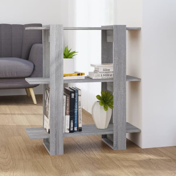 vidaXL bogreol/rumdeler 80x30x87 cm grå sonoma-eg