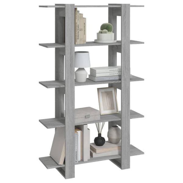 vidaXL bogreol/rumdeler 100x30x160 cm grå sonoma-eg