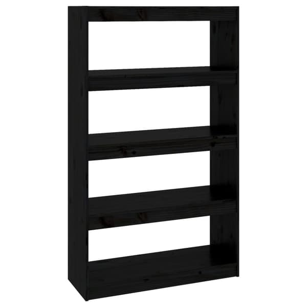 vidaXL bogreol/rumdeler 80x30x135,5cm massivt fyrretræ sort