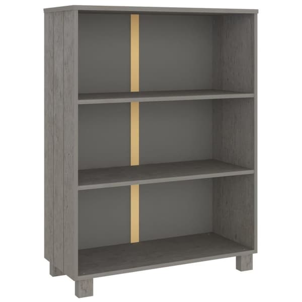 vidaXL bogskab HAMAR 85x35x112 cm massivt fyrretræ lysegrå