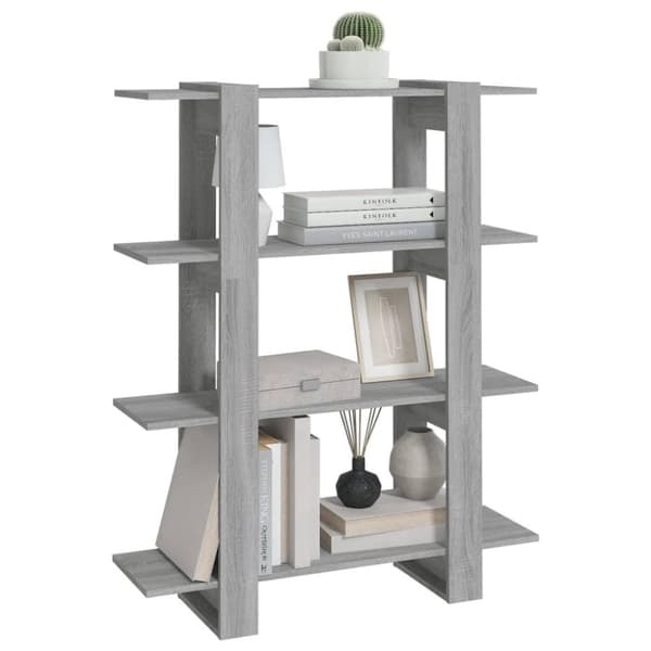 vidaXL bogreol/rumdeler 100x30x123,5 cm grå sonoma-eg