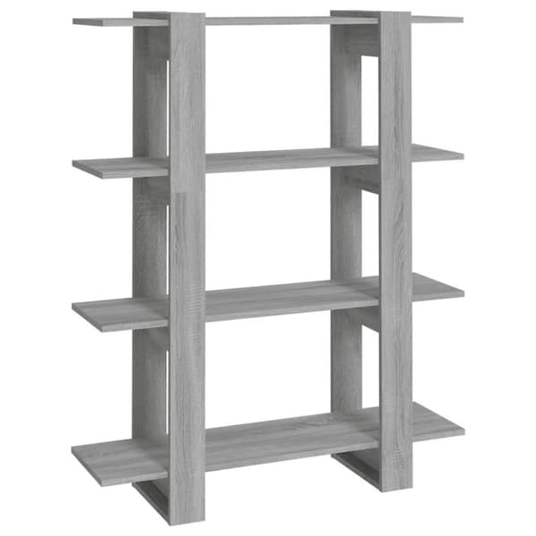vidaXL bogreol/rumdeler 100x30x123,5 cm grå sonoma-eg