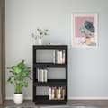 Miniatyrbilde 3 av 11: vidaXL Bokhylle/romdeler svart 60x35x103 cm heltre furu