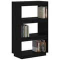 Miniatyrbilde 4 av 11: vidaXL Bokhylle/romdeler svart 60x35x103 cm heltre furu
