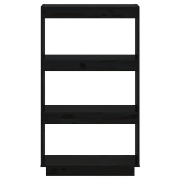 vidaXL Bokhylle/romdeler svart 60x35x103 cm heltre furu