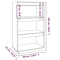 Miniatyrbilde 8 av 11: vidaXL Bokhylle/romdeler svart 60x35x103 cm heltre furu
