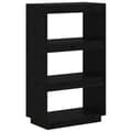 Miniatyrbilde 2 av 11: vidaXL Bokhylle/romdeler svart 60x35x103 cm heltre furu