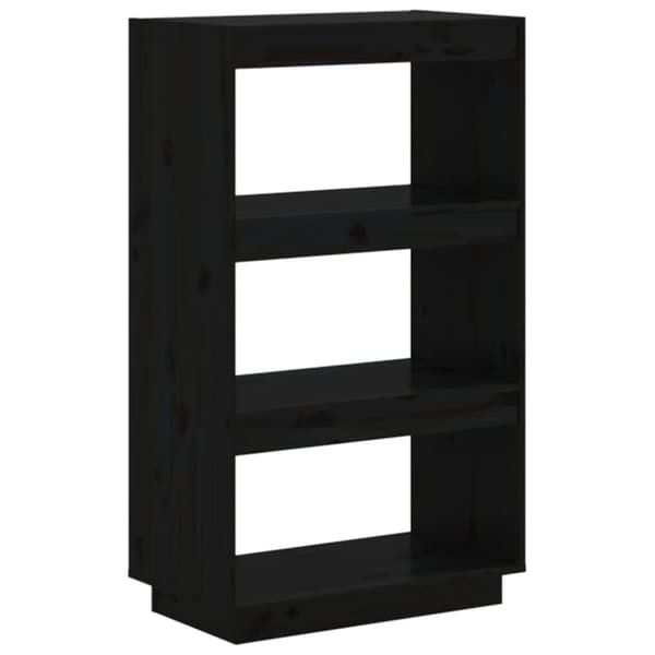vidaXL Bokhylle/romdeler svart 60x35x103 cm heltre furu