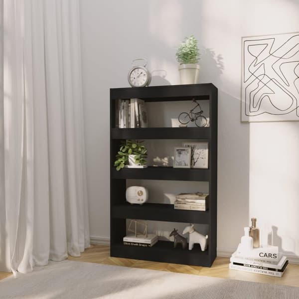 vidaXL bogreol/rumdeler 80x30x135 cm spånplade sort