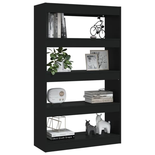 vidaXL bogreol/rumdeler 80x30x135 cm spånplade sort