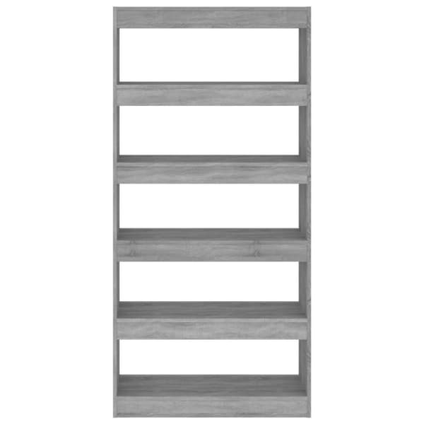 vidaXL bogreol/rumdeler 80x30x166 cm spånplade grå sonoma-eg