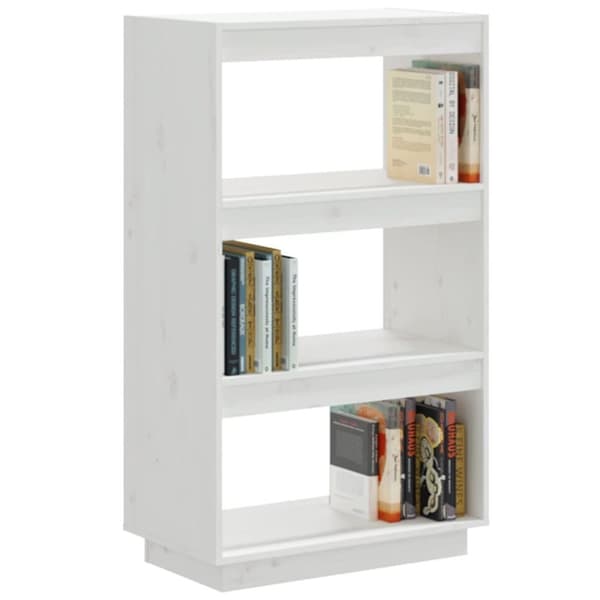 vidaXL bogreol/rumdeler 60x35x103 cm massivt fyrretræ hvid