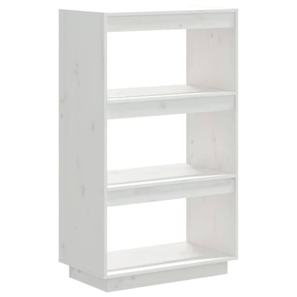 vidaXL bogreol/rumdeler 60x35x103 cm massivt fyrretræ hvid