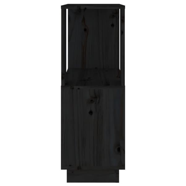 vidaXL bogreol/rumdeler 51x25x70 cm massivt fyrretræ sort