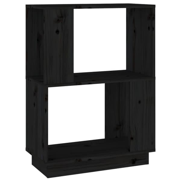 vidaXL bogreol/rumdeler 51x25x70 cm massivt fyrretræ sort