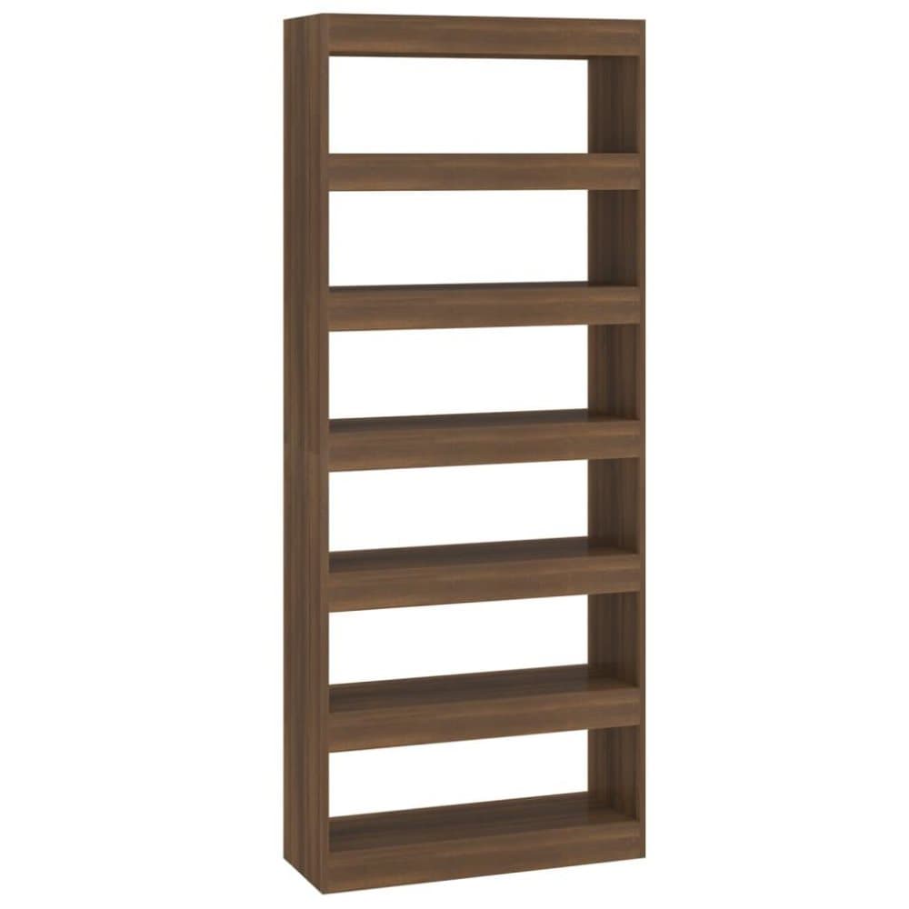 vidaXL Bokhylla/Rumsavdelare brun ek 80x30x198 cm spånskiva