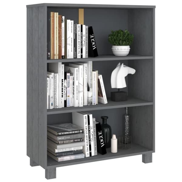vidaXL bogskab HAMAR 85x35x112 cm massivt fyrretræ mørkegrå