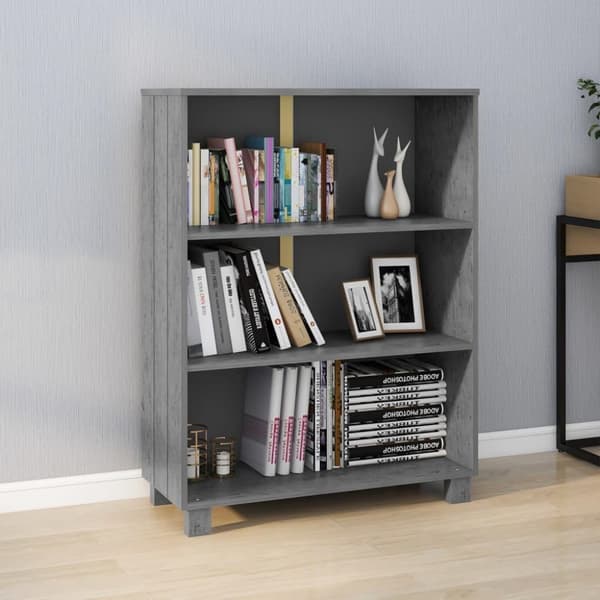 vidaXL bogskab HAMAR 85x35x112 cm massivt fyrretræ mørkegrå