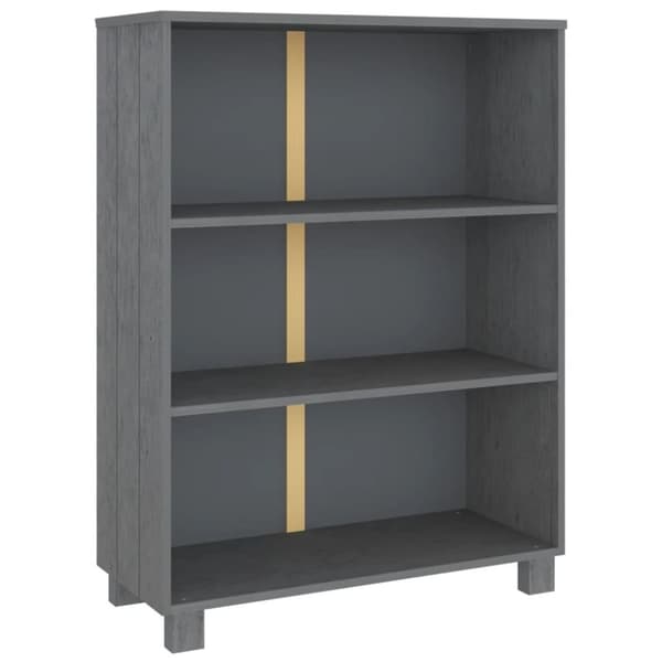 vidaXL bogskab HAMAR 85x35x112 cm massivt fyrretræ mørkegrå