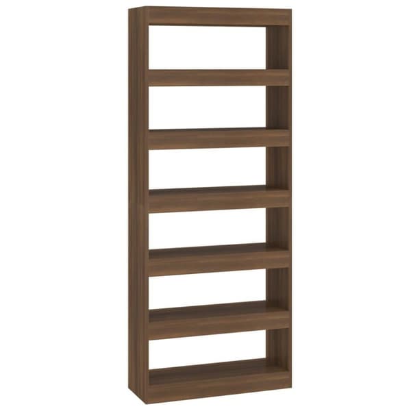 vidaXL bogreol/rumdeler 80x30x198 cm spånplade brun egetræsfarve