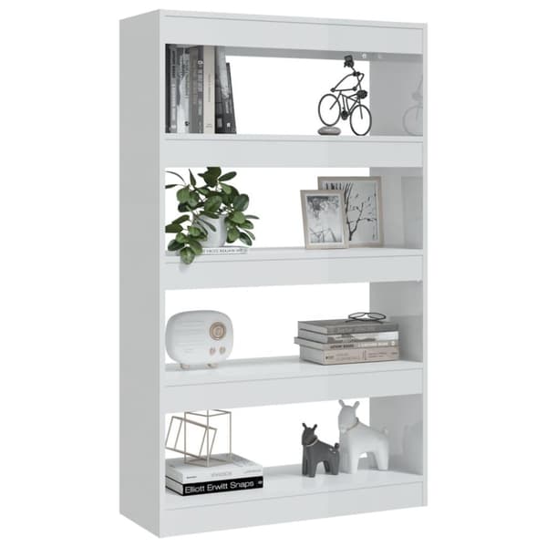 vidaXL bogreol/rumdeler 80x30x135 cm spånplade hvid højglans