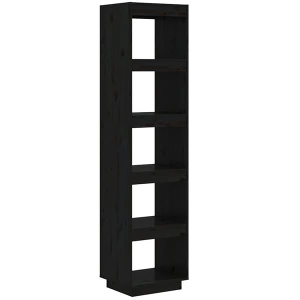 vidaXL bogreol/rumdeler 40x35x167 cm massivt fyrretræ sort