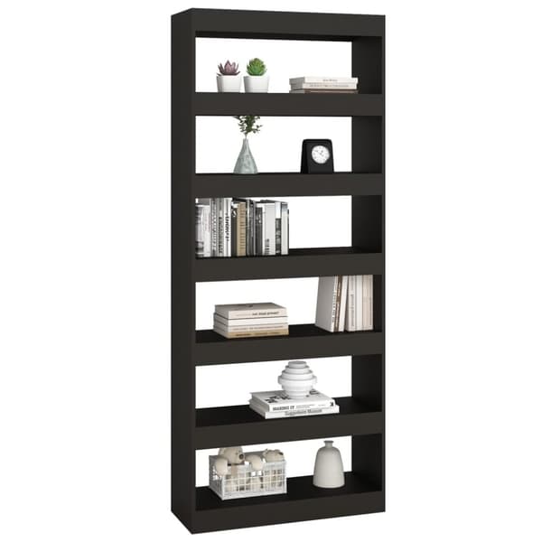 vidaXL bogreol/rumdeler 80x30x198 cm spånplade sort