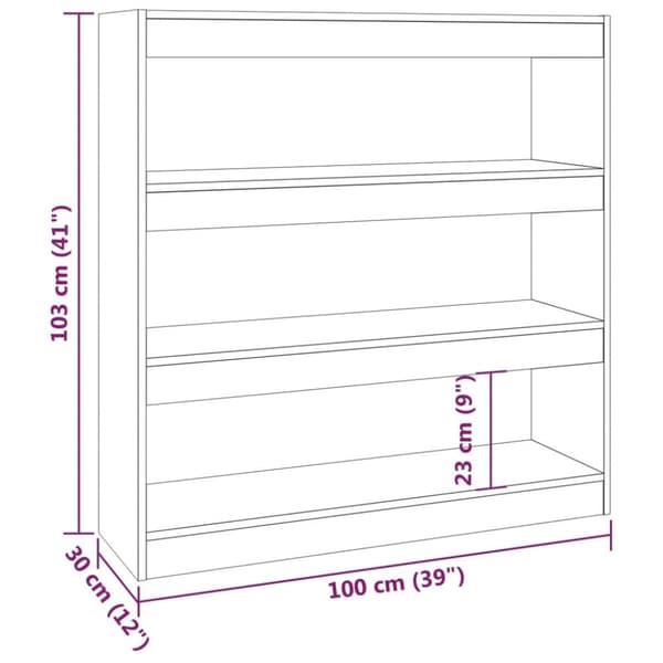 vidaXL bogreol/rumdeler 100x30x103 cm hvid